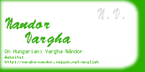 nandor vargha business card