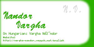 nandor vargha business card